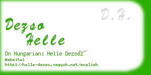 dezso helle business card